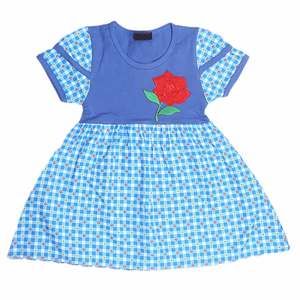 Robe fantaisie à manches courtes pour filles - Bleu - Product Image 1
