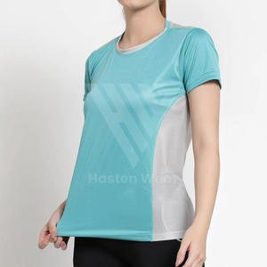T-shirts de sport décontractés pour femmes de haute qualité, manches courtes, respirants, design tendance avec des t-shirts de sport de couleur unie - Product Image 3
