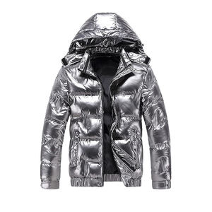 Veste matelassée en coton imperméable respirante à col montant zippé pour homme, style streetwear, logo frontal - Product Image 1