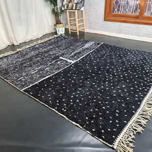 15 mm d'épaisseur marocain fait à la main Beniourain tapis noir et blanc tapis à pois avec motif abstrait moderne maison hôtel meubles - Product Image 2
