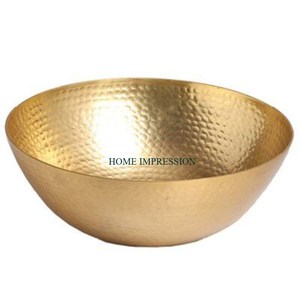 Hot Sale Metal Fruit <b>Bowl</b> Holder Fruit Hammered Design <b>Large</b> Shape Metal <b>Bowl</b> Gold Plated Handmade Tabletop Admirable Look - Product Image 3