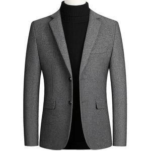 Kustom kualitas tinggi wol campuran elegan pria Single Breasted pemuda jaket olahraga mantel <span class=keywords><strong>blazer</strong></span> untuk pria Perdagangan jaminan pemasok
