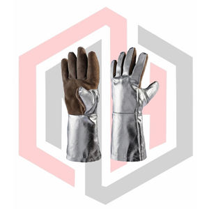 Gants de soudage de sécurité en cuir aluminisé, résistants à la chaleur et à la déchirure, anti-coupure, respirants, sans silicone, à bas prix, très vendus - Product Image 1