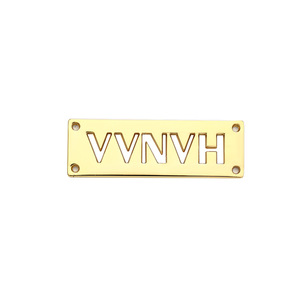 Étiquette en métal personnalisée à coudre, rectangulaire, découpée au laser, plaquée pour vêtements - Product Image 3