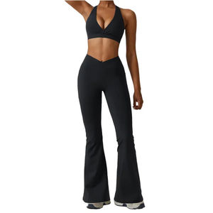 Short de yoga respirant à séchage rapide pour femmes européennes et américaines, survêtement avec poches serrées, course à pied, deux pièces, 2024 - Product Image 6