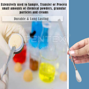 Muestreador de espátula de laboratorio de doble extremo de acero inoxidable, extremo de cuchara cuadrado y plano, longitud de 9" - Product Image 5