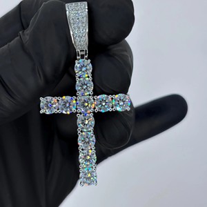 Bijoux Vidhi Lettre personnalisée Design 925 Sterling Silver VVS Moissanite Diamond LGD Pendant Rhodium Plated Vintage Hip Hop Style - Product Image 1