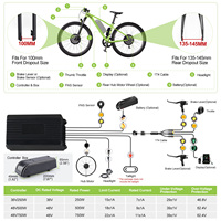 Kit de Motor Trasero 125EVH 48V 500W para Bicicletas Eléctricas de 20", 26", 27.5" y 700C, para Convertir Bicicletas Normales en Eléctricas con Frenos de Llanta (Stock en el Reino Unido)