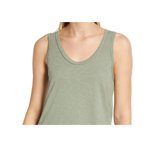 Canotta in cotone verde Dune taglia XS Caslon, in tessuto a maglia traspirante con orlo a balze e design elegante - Product Image 2