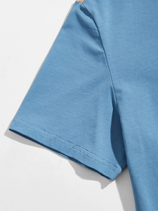 2023 derniers hommes bicolores couleur o-cou T-shirt hommes été haute qualité bande t-shirt hommes - Product Image 4