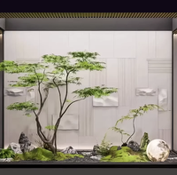 Conjunto de Plantas Artificiales de Estilo Rústico, Margaritas y Plantas Verdes Frescas para Jardín