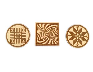 Dessous de verre gravés au laser en bois Gravure Découpe Designs personnalisés Mandala set 4 ou 6 pcs en bois naturel mdf - Product Image 2