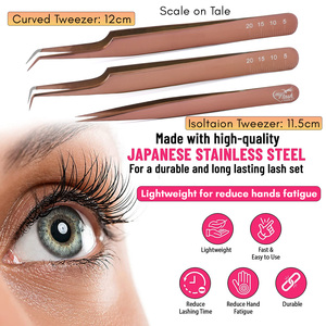 My Lash <b>Tool</b> Fiber Tip Eyelash Extension Tweezer Curved & L Shape Nano Grip Volume Lash Tweezer Professional Salon <b>Tool</b> - Product Image 4