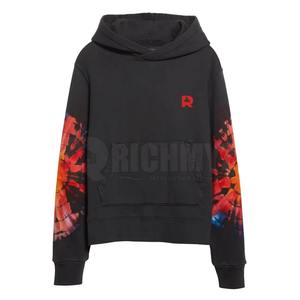 Nouveaux sweats à capuche pour hommes avec impression sur le bras, design tendance, couleur noire, poids lourd, sweats à capuche pour hommes, vente en gros personnalisée, streetwear pour hommes - Product Image 1