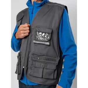 Gilet décontracté sans manches en polyester multi-poches personnalisable pour la promotion de polos, accessoire de merchandising toutes saisons - Product Image 3
