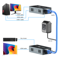 Hoomc precio de fábrica USB KVM Extender Plug and Play sobre IP fibra HDMI KVM extensor sobre Cat 6 50m con IP IR UP TO HD