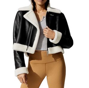 Vestes en cuir véritable de haute qualité pour femmes, vestes en cuir PU, manteaux en fausse fourrure, pour l'extérieur et l'hiver - Product Image 1