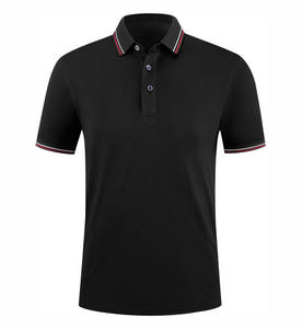 Camiseta Polo de Cuello Rayado de Seda de Hielo con Diseño de Logotipo Personalizado OEM, Ropa de Trabajo y Camiseta Polo de Manga Corta de Algodón para Hombre de Verano - Product Image 6