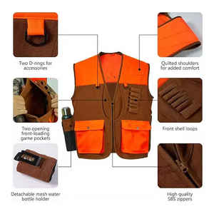 Gilet d'été pas cher en gros 100% polyester avec logo personnalisé, gilet de travail extérieur en toile pour outils - Product Image 4