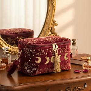 Bolsa Organizadora de Cosméticos de Viaje de Lujo para Mujer, Material de PU 100% de Calidad, Asa Suave, Cierre de Cremallera, Gran Capacidad - Product Image 1