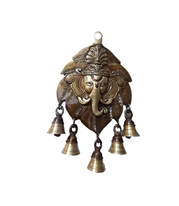 Tenture murale moderne en laiton Lord Ganesha Bell Showpiece Belle Ganesh Entrée Porte principale Décoration pour la décoration intérieure Cadeaux - Product Image 1