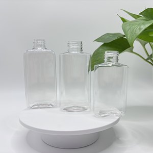 Frascos <span class=keywords><strong>PET</strong></span> Transparentes Quadrados de 50/90/100ML para Viagem com Logotipo Personalizado para Amostras de Cuidados com a Pele - Product Image 2