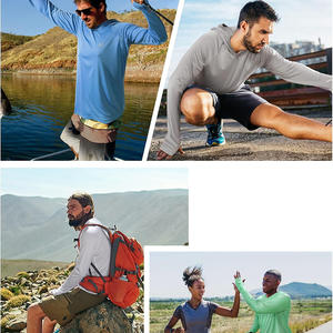 Camiseta CON CAPUCHA DE PESCA personalizada para hombre, equipo ligero para exteriores, ropa de manga larga con logotipo impreso personalizado - Product Image 5