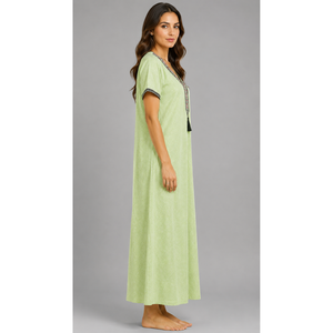 Camisón Largo Estampado 100% Rayón Puro para Mujer, Suave, Transpirable y de Corte Holgado - Product Image 5