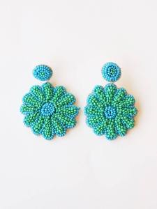 Pendiente bordado joyería hermoso diseño hilo de seda bordado pendiente hecho pendientes de forma ovalada para ropa de mujer - Product Image 2