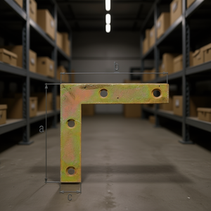 Soportes de Acero Crudo para Muebles de 75x75x12 mm, Galvanizados en Amarillo GAH, Juego de 4 Piezas para Estantes de Almacenamiento y Estanterías - Product Image 3