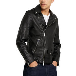 Chaqueta de cuero de bombardero de piel de vaca auténtica hecha a medida para hombre con cuello levantado para invierno - Product Image 5