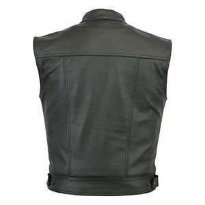 Gilet en cuir de vache véritable pour homme, ajustable, imperméable, coupe-vent, taille personnalisée, prix bas, couleurs, tissu en toile - Product Image 5