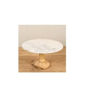 Round Shape <b>Marble</b> <b>Cake</b> Serving <b>Stand</b> Home Table Decorative Handmade Handicrafts Good Quality <b>Cake</b> Serving <b>Stand</b> With Wood Base - Product Image 5