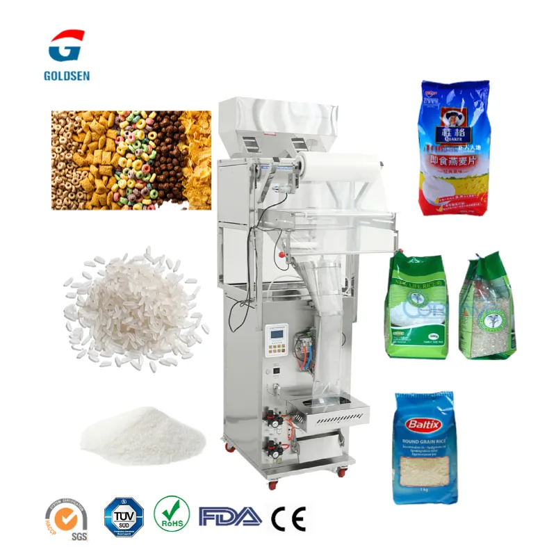 granule packing machine 100-1000g maize flour wheat grain packing machine 500 gr to 5kg dry powder ffs pouch packing machine