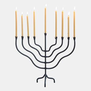 Ménorah noire artisanale de style tribal unique pour la décoration artistique de la maison et l'affichage de bougies décoratives - Product Image 6