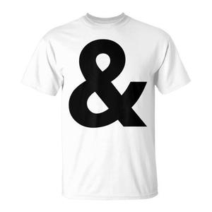 T-shirt con simbolo Ampersand, bianca, girocollo grande, design promozionale unisex - Product Image 1