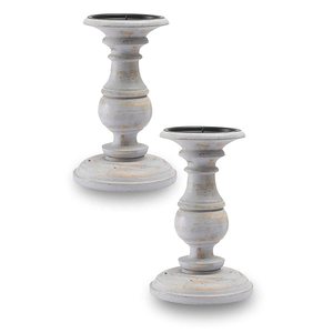 Premium Color blanco hecho a mano Pilar de madera Soporte de vela Mango Madera Bajo MOQ Fabricante venta directa de fábrica - Product Image 1