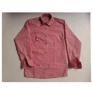 เสื้อเชิ้ตลายตารางบาวาเรียสำหรับผู้ชายผ้าฝ้าย100% เข้ารูปแบบดั้งเดิมสำหรับฤดูใบไม้ผลิ - Product Image 3