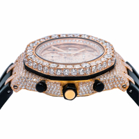 Reloj de Lujo de Edición Limitada en Oferta, con Diamantes Moissanite, Acero Inoxidable, Esfera de Cristal, Correa de Goma, Estilo Hip Hop, Personalizado