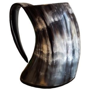 Tasse en corne naturelle personnalisée fabriquée à la main Cadeaux d'affaires indiens hautement polis pour le vin et la bière Caractéristiques Styles d'animaux et d'anges - Product Image 1