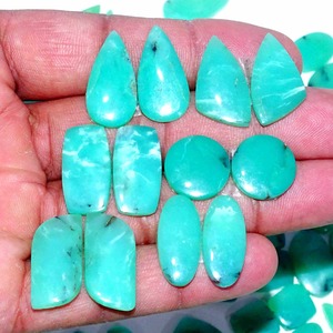 Cuarzo crisoprasa natural a juego par de piedras preciosas sueltas de grado AAA para joyería hecha a mano suministros para manualidades oferta a granel - Product Image 2