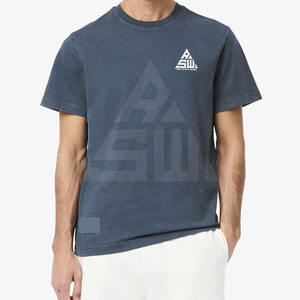 T-shirts pour hommes en polyester/coton, grande taille, logo personnalisé, écologiques, décontractés, unis, manches courtes - Product Image 1