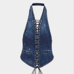 Corset en jean respirant de haute qualité pour femmes Style décontracté vintage avec broderie pour l'hiver - Product Image 1