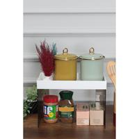 Twee-laags multifunctionele keukenblad organizer standaard opbergset met plank en rek