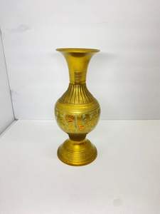 Grand salon chambre à coucher maison Vase décoratif en laiton Sculpture à la main Design Pot de fleur Jardinière Présentoir de sol en métal étain - Product Image 5