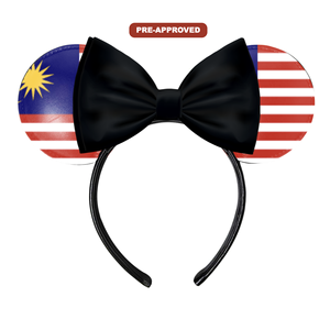Diadema Personalizada Hecha a Medida con Diseño de Orejas de Ratón H.E.R. Accesorios - Bandera de Malasia - Product Image 1