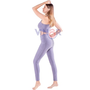 ชุดโยคะระบายอากาศสำหรับผู้หญิงชุดโยคะสีล้วนทำจากวัสดุคุณภาพดี - Product Image 2