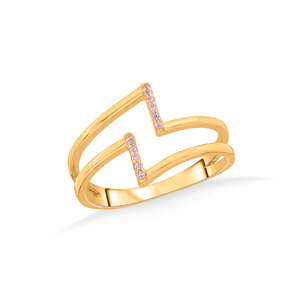 แหวนทองคำ Thunder Trail Cocktail ประดับเพชรทรง Princess Cut เครื่องประดับอัญมณีทันสมัยสำหรับวันครบรอบ - Product Image 3