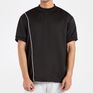 Camiseta de manga corta de gran tamaño para hombre 2025, marca de moda Hip Hop de calle alta, 100% algodón, ajuste Regular, sarga transpirable de secado rápido - Product Image 2