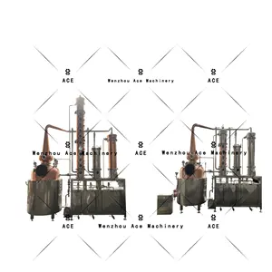 Equipamento de destilação de álcool doméstico Ace 500 galões, pote alambic de uísque, equipamento de destilação de cervejaria de vinho de cobre completo